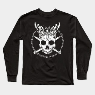 Gothic skull with death's head hawk moth Long Sleeve T-Shirt